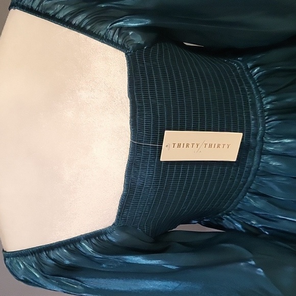 Thirty Thirty Teal Babydoll Full Sleeve Lined Mini Dress - Size XL - Picture 4 of 14